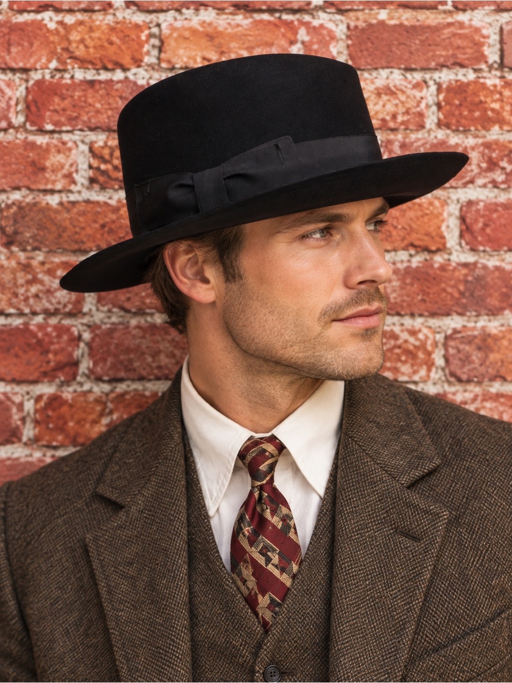 Vintage MCM Custom
Hattery Chocolate Brown Wool Felt Fedora Hat